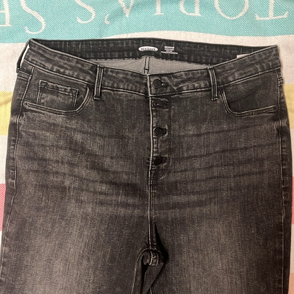 Old Navy Rockstar Super Skinny High Rise Button Fly faded black jeans size 16T - Picture 4 of 14